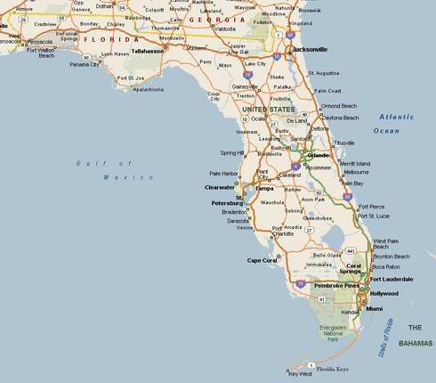 Florida  on Florida Houseboat Rentals Map