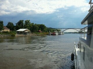 The view from our houseboat on the Mississippi