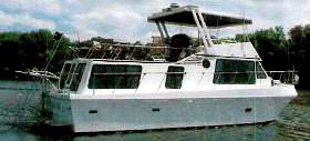 A typical 40 foot Bluewater Yacht houseboat.