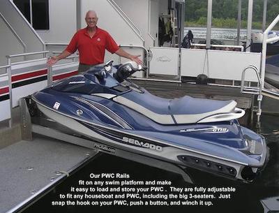  pwc rails, jet ski lift, dual sea-doo's on your boat's swim platform