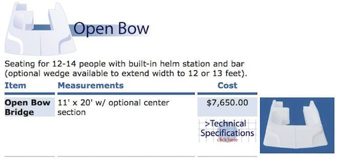 Open Bow Fiberglass Houseboat Flybridges