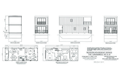 MODERN SERIES HOUSEBOAT - 40' X 16' - 2 STORY