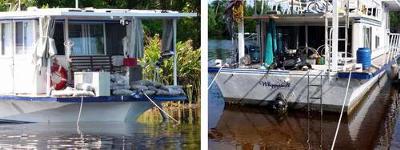 Repairing a Houseboat Outdrive Leak on a Beach