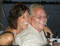 Linda and Ian on the houseboat