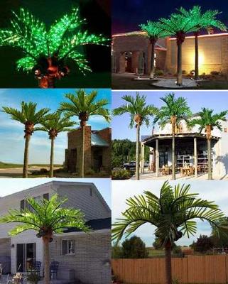 Decorative lighted palm trees look great on houseboats