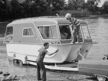 The rare trailerable Combo Cruiser houseboats.