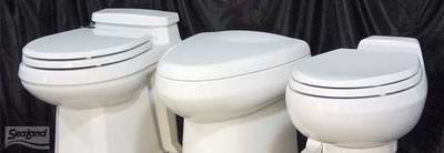 Typical VacuFlush Electric Marine Toilets in Houseboats