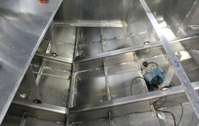 An inside look at a houseboats aluminum hull