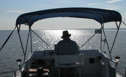 The view from a Houseboat Flybridge