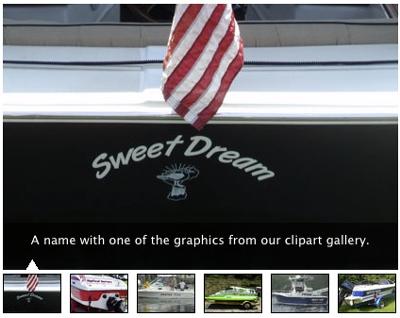 Custom Houseboat Graphics - names, numbers, and decals.