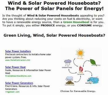 Green Living Wind Solar Powered Houseboats Green Living Wind Solar Powered Houseboats