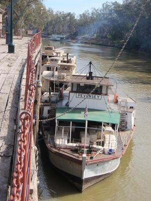 Some houseboats at Echuca Wharf, Murray River, Australia