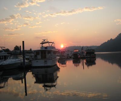 Sunrise on the Allegheny River at Fox Chapel Yacht Club, August 2011