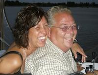 Linda and Ian on the houseboat Linda and Ian on the houseboat