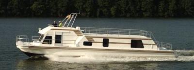 New Fiberglass Houseboats - fast, fuel efficient, spacious 