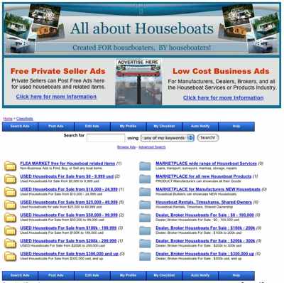 Free Houseboat Classifieds Ads for House Boats