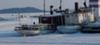 Winter Houseboat Water - boats freezing in frozen lakes.