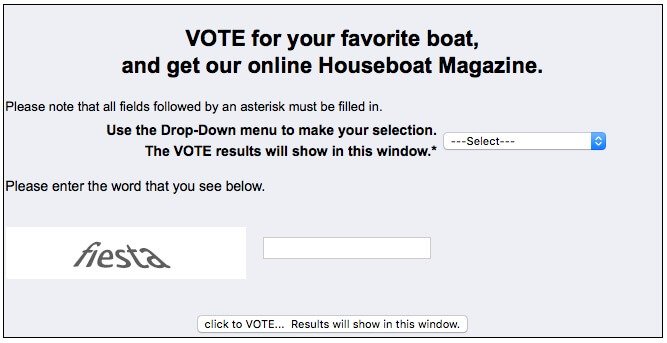 Vote for favorite houseboat