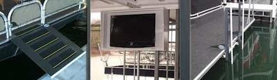 Aluminum Houseboat Accessories - walkway ramps, tv boxes, runabout bars