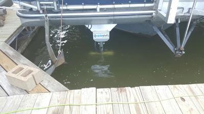 Houseboat thrusters are mountable on the bow or stern