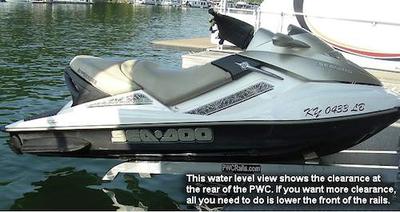 Jet Ski Lifts, PWC Rails, SeaDoo, for houseboat platforms